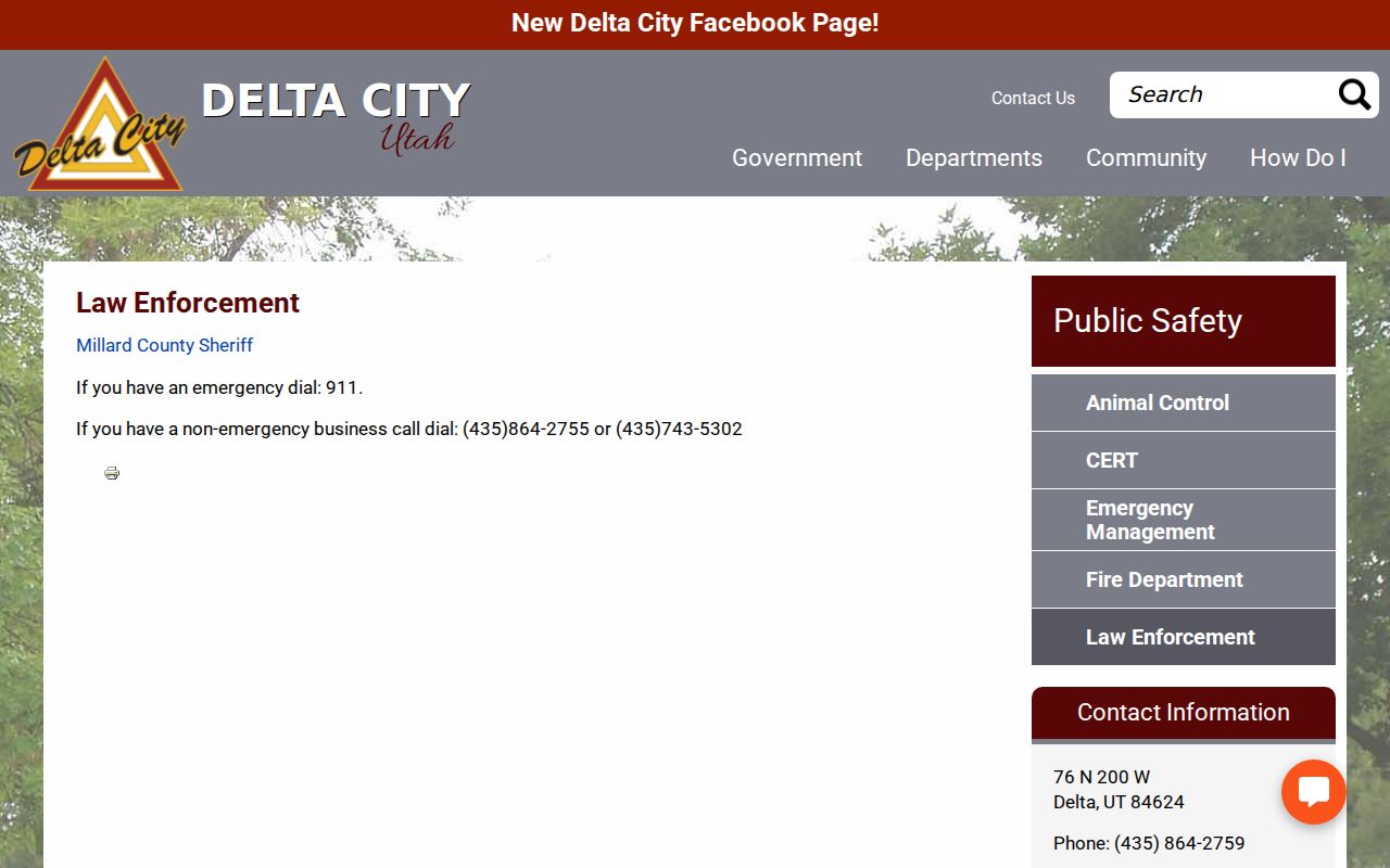 Millard County arrest lookup through Delta sheriff service